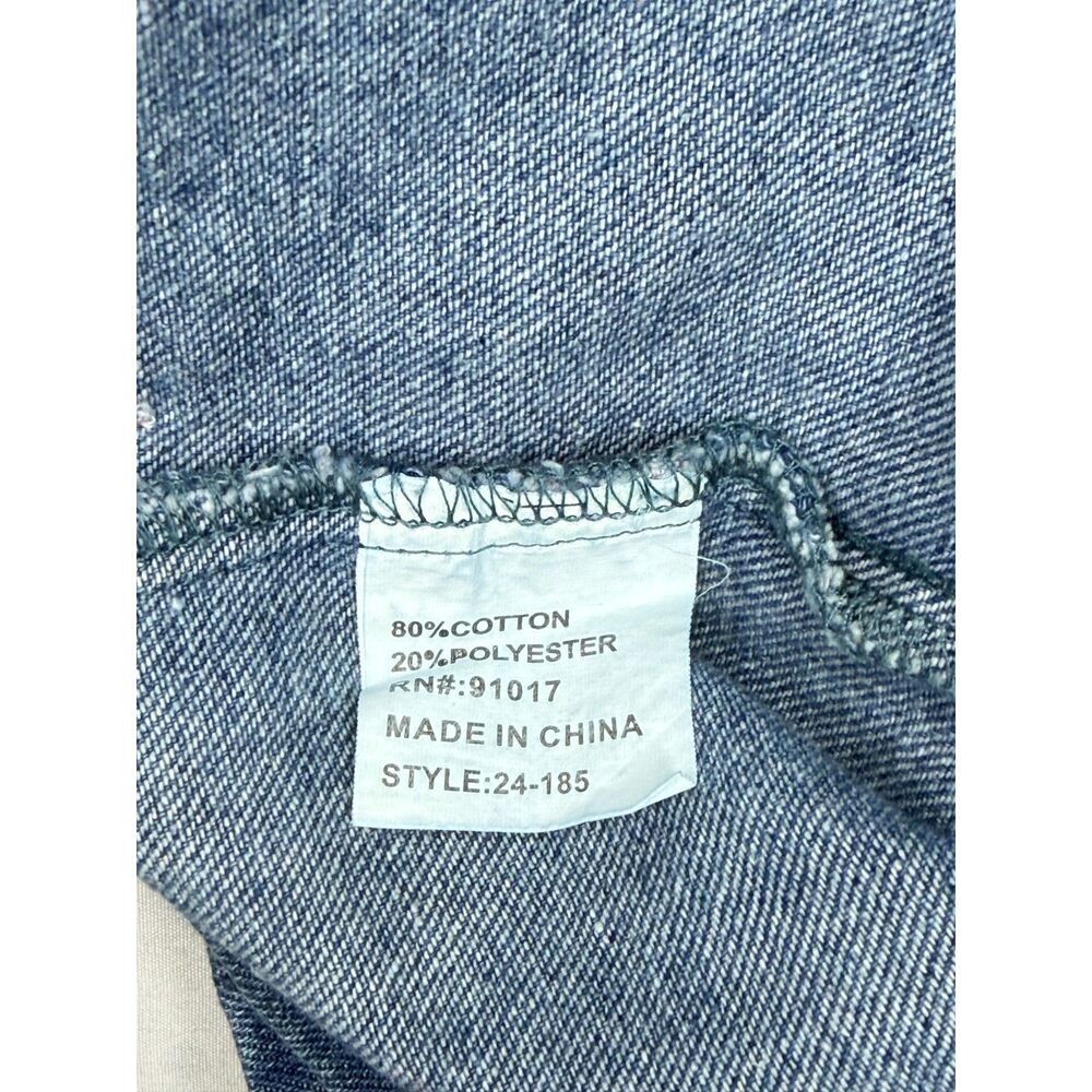 NWT Embroidered Floral Denim Button-Up | Size Large - Picture 4 of 5
